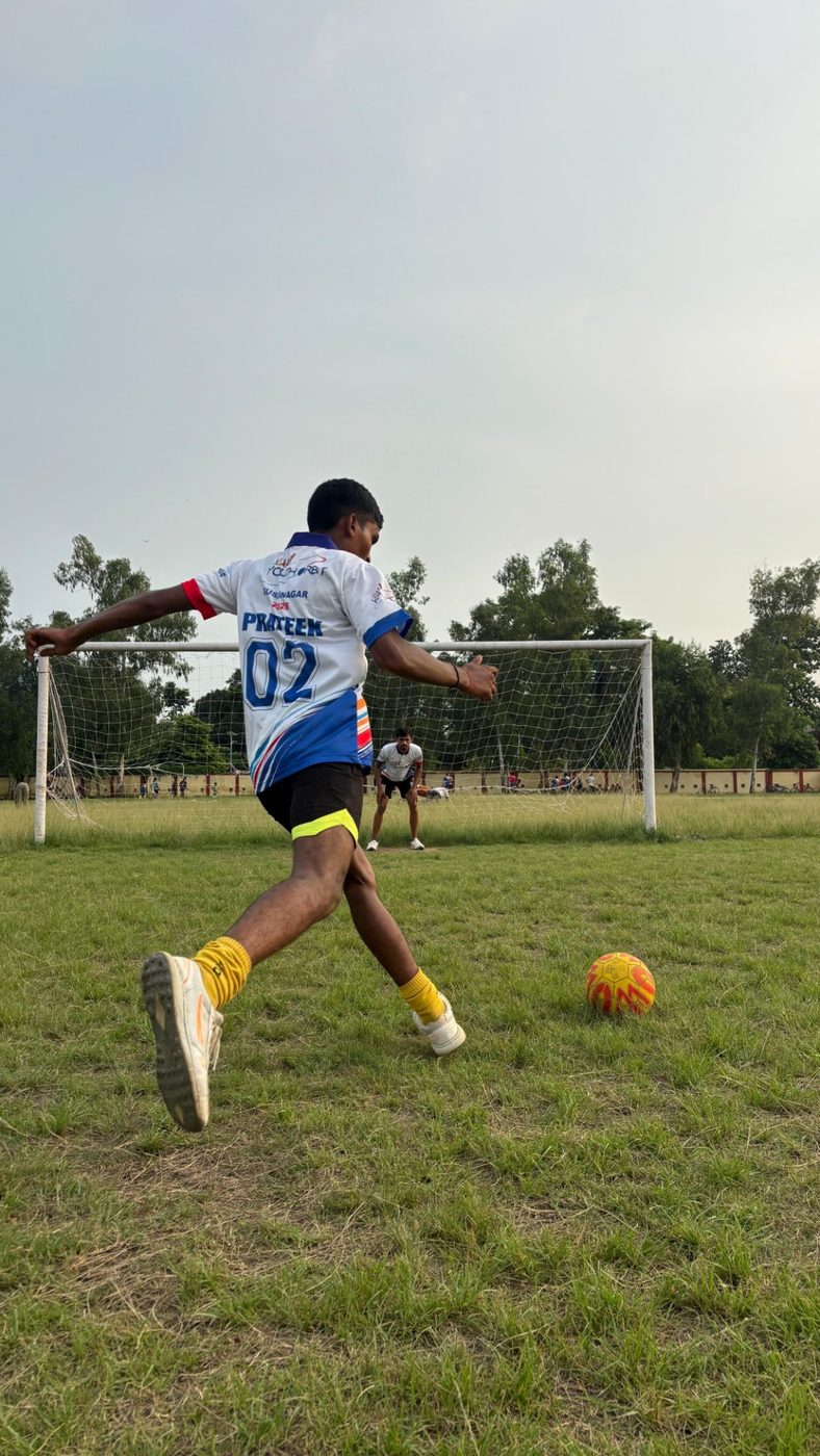 Striking at goal